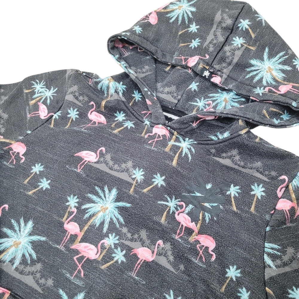 2/$20 Zoo York Flamingo Pattern Black & Grey Hoodie Sweatshirt  Size: Youth XL